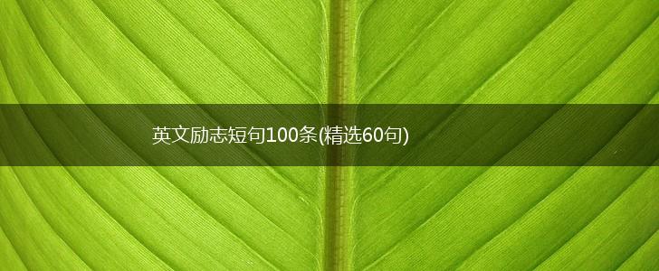 英文励志短句100条(精选60句),第1张