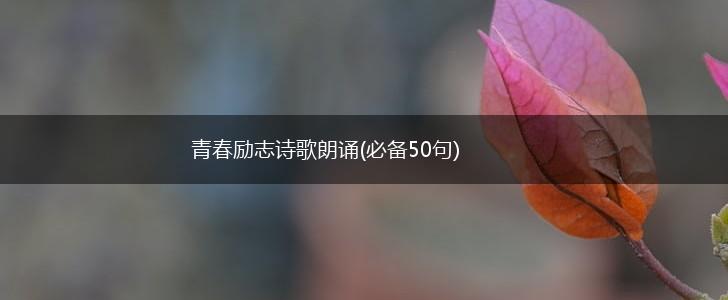 青春励志诗歌朗诵(必备50句),第1张