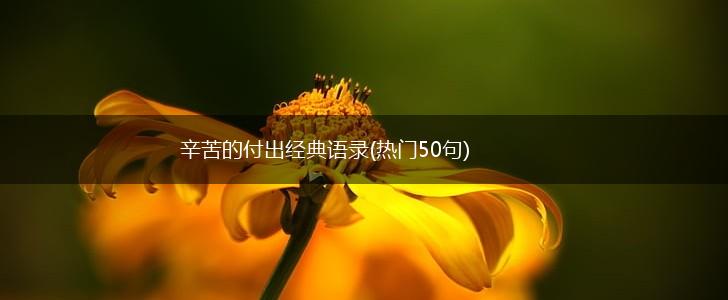 辛苦的付出经典语录(热门50句),第1张