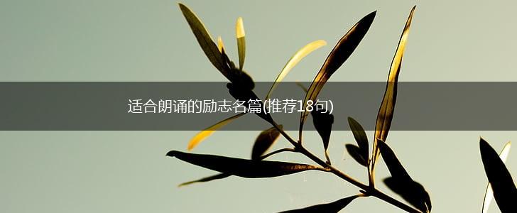 适合朗诵的励志名篇(推荐18句),第1张