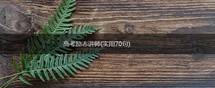 高考励志讲师(实用70句),第1张
