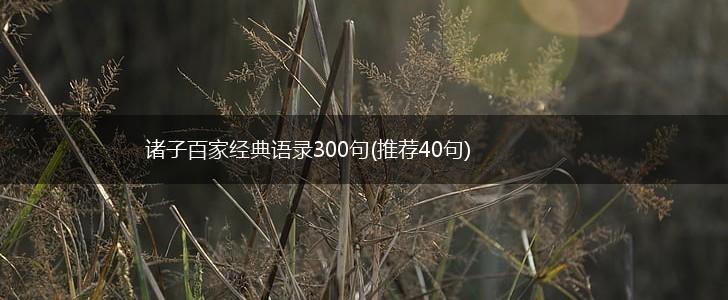 诸子百家经典语录300句(推荐40句),第1张