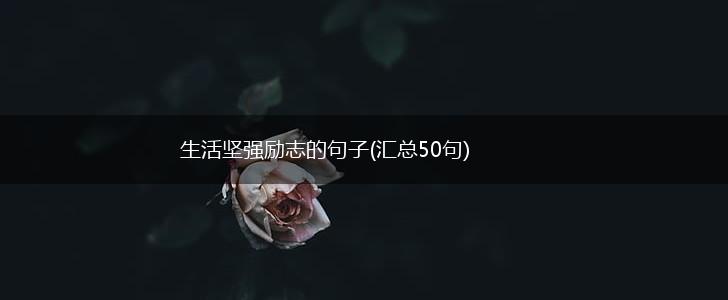 生活坚强励志的句子(汇总50句),第1张