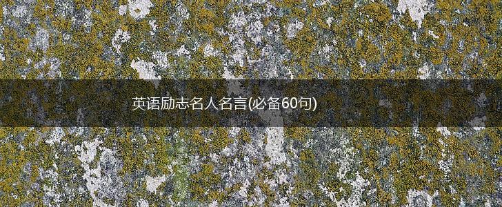 英语励志名人名言(必备60句),第1张