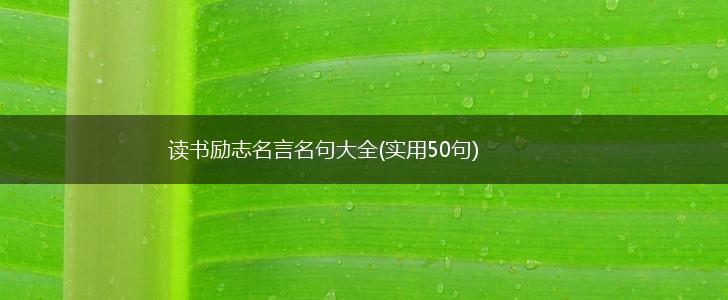 读书励志名言名句大全(实用50句),第1张