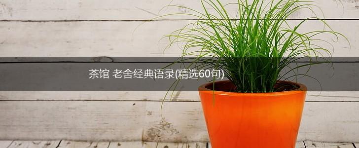 茶馆 老舍经典语录(精选60句),第1张 茶馆 老舍经典语录(精选60句),第1张