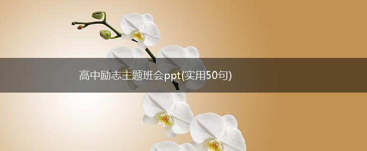 高中励志主题班会ppt(实用50句),第1张