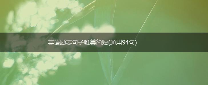 英语励志句子唯美简短(通用94句),第1张