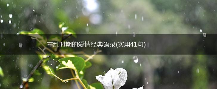 霍乱时期的爱情经典语录(实用41句),第1张