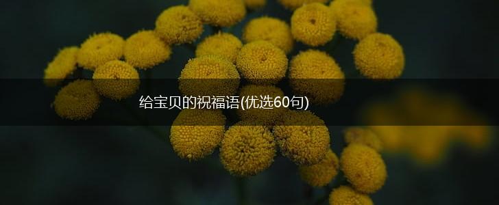 给宝贝的祝福语(优选60句),第1张