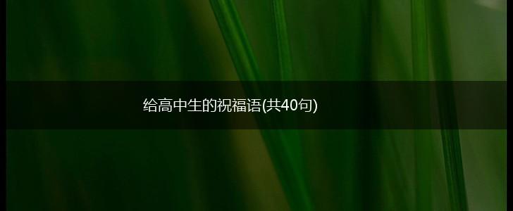给高中生的祝福语(共40句),第1张 给高中生的祝福语(共40句),第1张