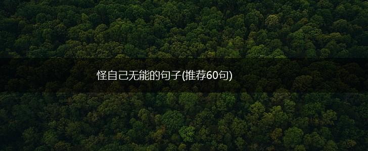 怪自己无能的句子(推荐60句),第1张