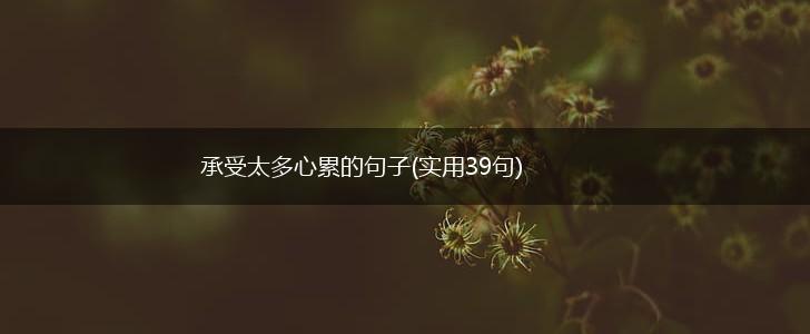 承受太多心累的句子(实用39句),第1张