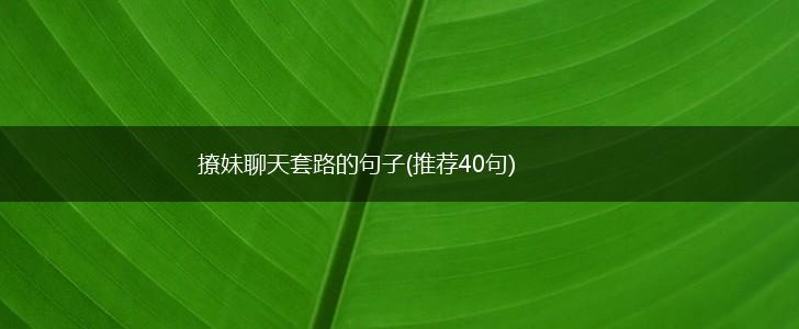 撩妹聊天套路的句子(推荐40句),第1张