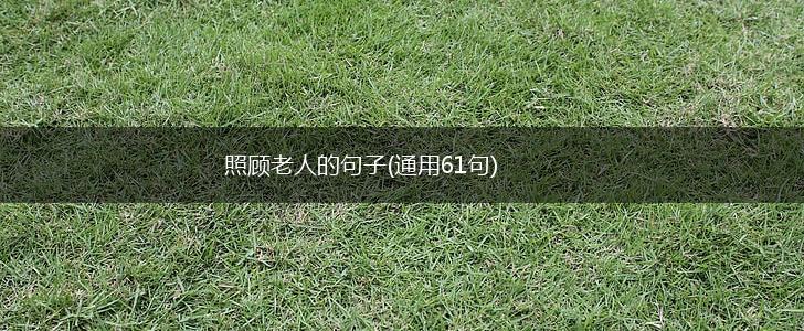 照顾老人的句子(通用61句),第1张