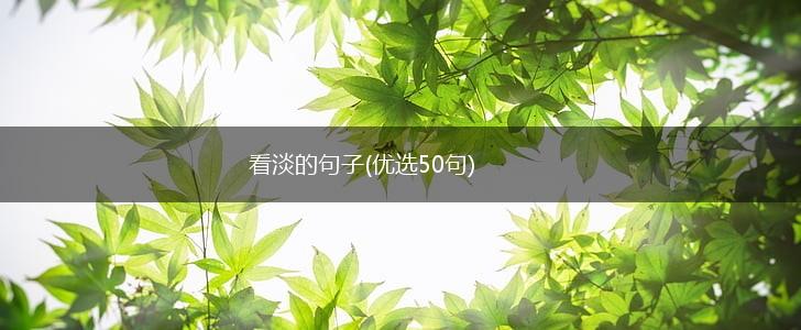 看淡的句子(优选50句),第1张