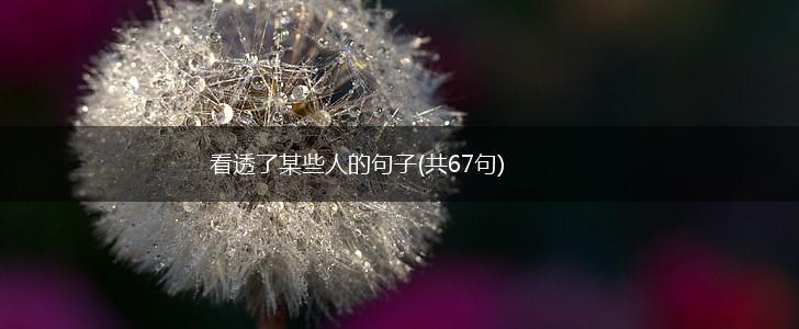 看透了某些人的句子(共67句),第1张 看透了某些人的句子(共67句),第1张