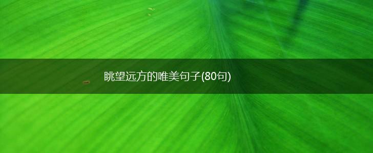 眺望远方的唯美句子(80句),第1张