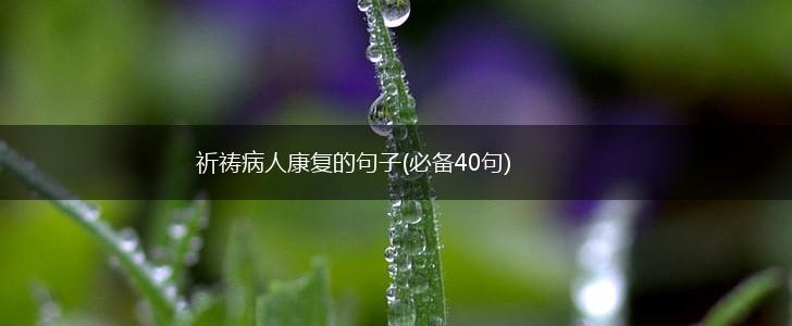 祈祷病人康复的句子(必备40句),第1张