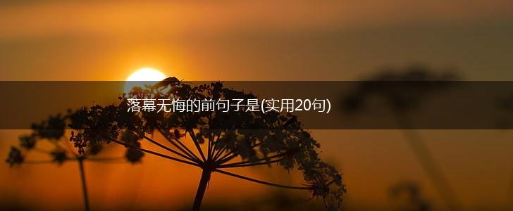 落幕无悔的前句子是(实用20句),第1张