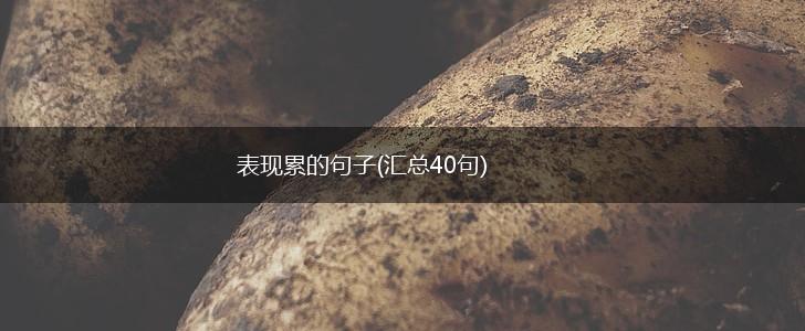 表现累的句子(汇总40句),第1张