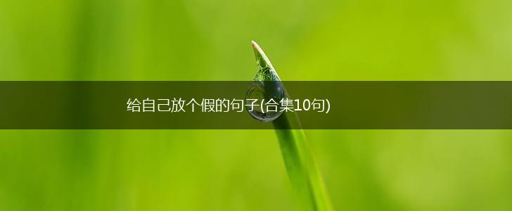 给自己放个假的句子(合集10句),第1张