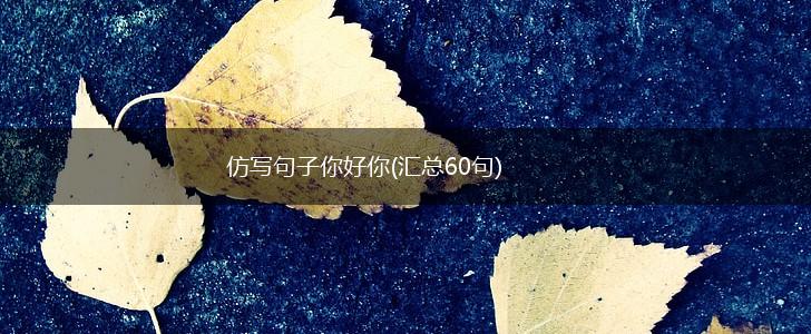 仿写句子你好你(汇总60句),第1张